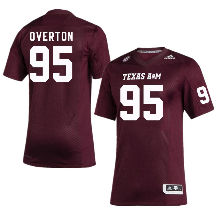 Men #95 Micaiah Overton Texas A&M Aggies College Football Jerseys Stitched Sale-Maroon - Click Image to Close